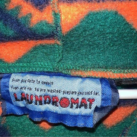 Laundromat Vintage 90’s Aztec Poly Fleece Hooded Pullover Size Large - Picture 7 of 9